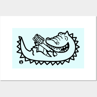 Crocodile Toothbrush Posters and Art